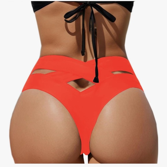 hytensun Other - HYTENSUN Cheeky V Cut Back High Waisted Bikini Bottom Cross Criss